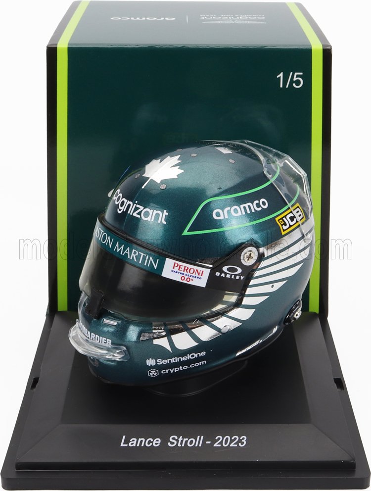 SPARK-MODEL - BELL HELMET - F1 CASCO HELMET ASTON MARTIN AMR23 TEAM ARAMCO COGNIZANT N 18 SEASON 2023 LANCE STROLL