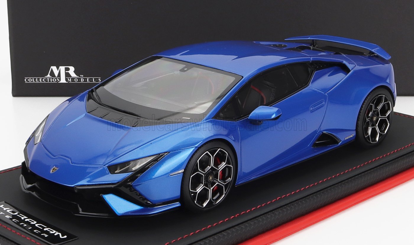 MR-MODELS - 1/18 - LAMBORGHINI - HURACAN TECNICA 2022 - CON VETRINA  BLU NETHUNS - BLUE MET