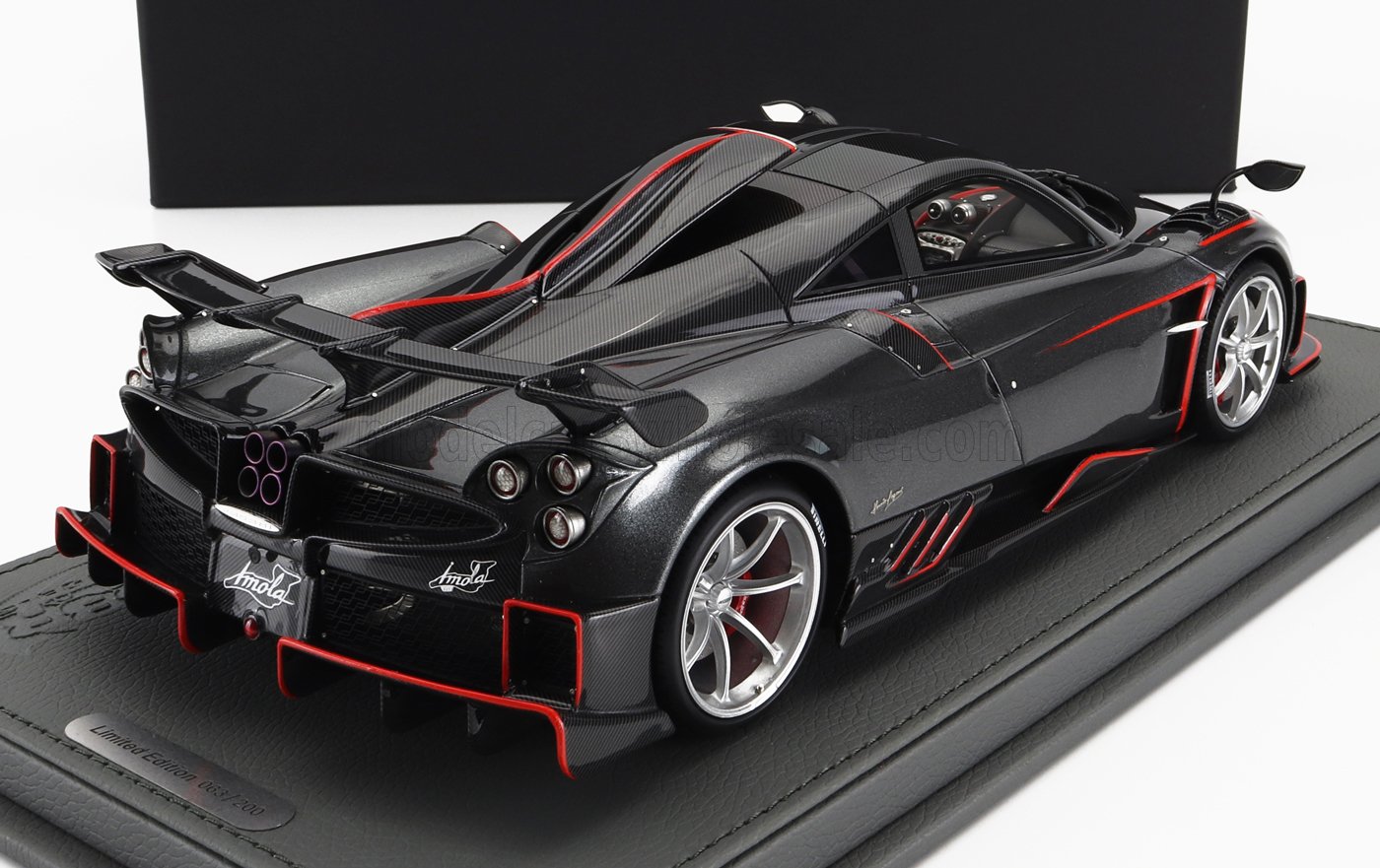 BBR-MODELS - 1/18 - PAGANI - IMOLA 2020 - CON VETRINA - WITH SHOWCASE - DARK GREY MET RED