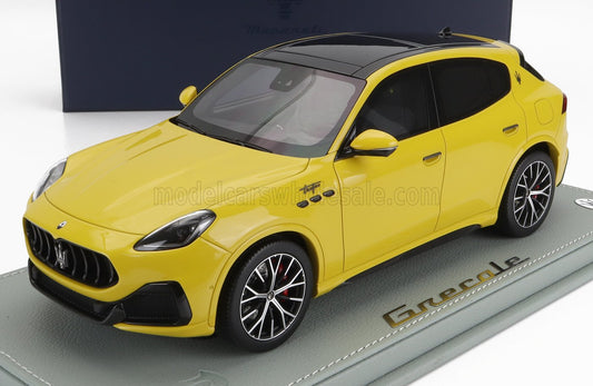 BBR-MODELS - 1/18 - MASERATI - GRECALE TROFEO SUV 2023 - CON VETRINA - GIALLO - YELLOW