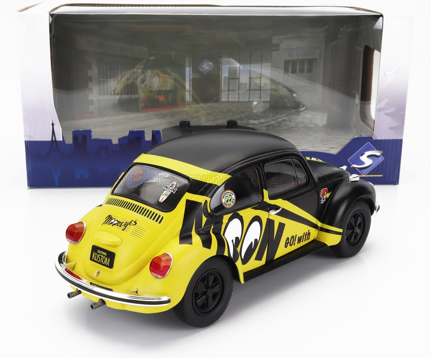 SOLIDO - 1/18 - VOLKSWAGEN - BEETLE 1303 MOONEYES 1974 - BLACK YELLOW