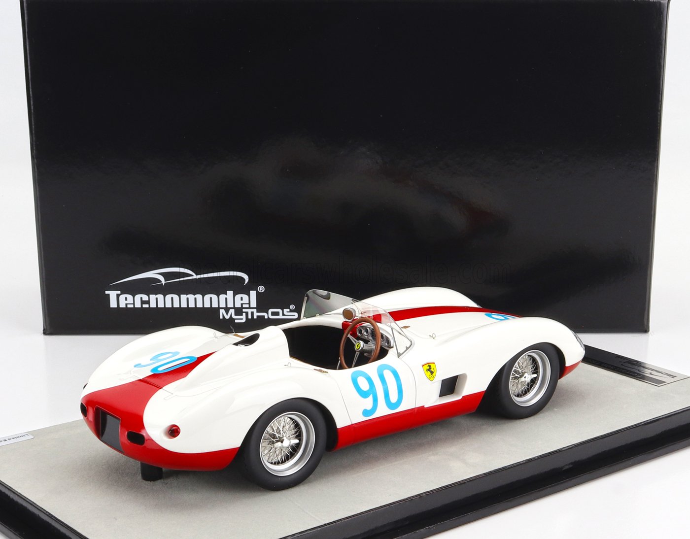 TECNOMODEL - 1/18 - FERRARI - 500 TESTAROSSA TRC N 90 TARGA FLORIO 1958 G.STARRABBA - F.CORTESE - WHITE RED