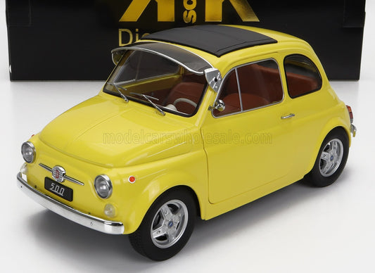 KK-SCALE - 1/12 - FIAT - 500 F CUSTOM WITH ABARTH RIMS 1968 - YELLOW