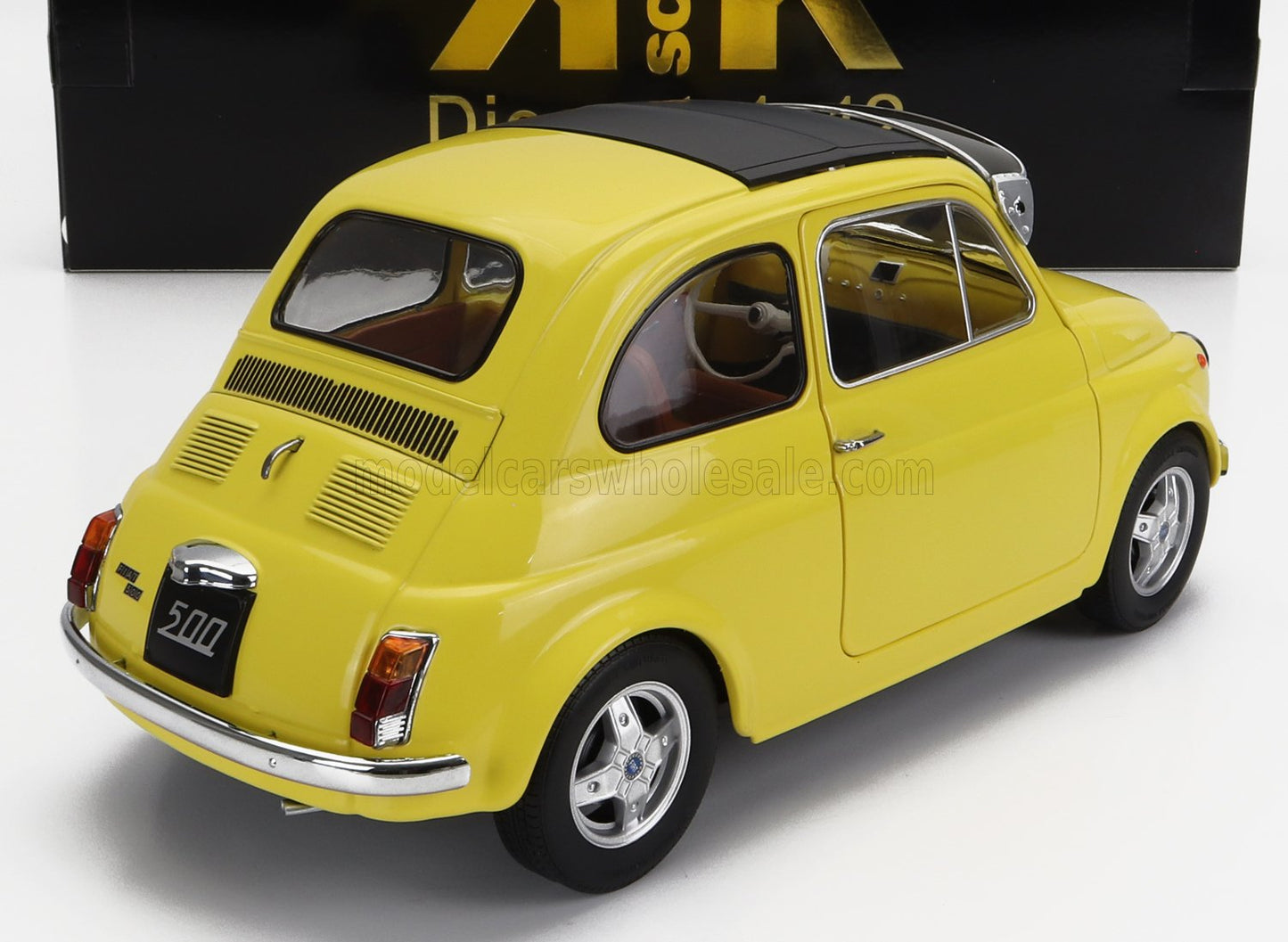 KK-SCALE - 1/12 - FIAT - 500 F CUSTOM WITH ABARTH RIMS 1968 - YELLOW