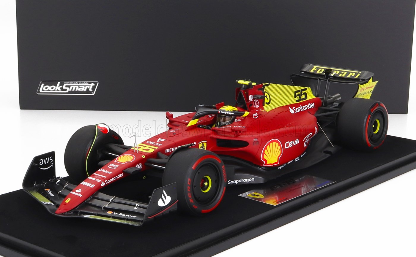 LOOKSMART - 1/18 - FERRARI - F1-75 SCUDERIA FERRARI N 55 4th MONZA ITALY GP 2022 CARLOS SAINZ - RED YELLOW