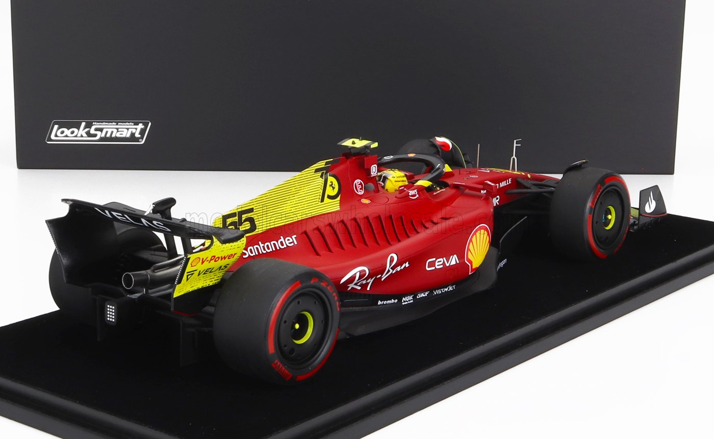 LOOKSMART - 1/18 - FERRARI - F1-75 SCUDERIA FERRARI N 55 4th MONZA ITALY GP 2022 CARLOS SAINZ - RED YELLOW