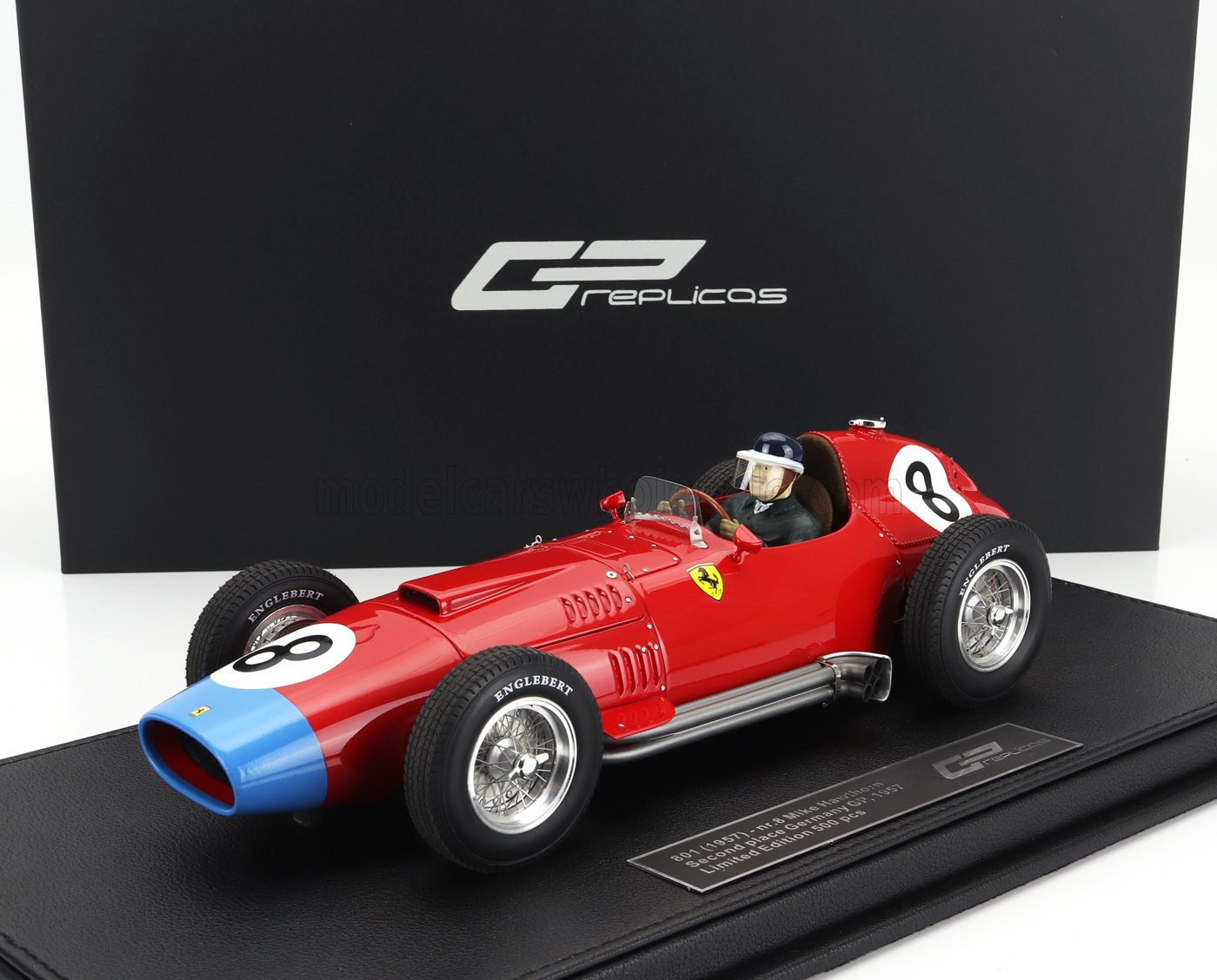 GP-REPLICAS - 1/18 - FERRARI - F1 801 N 8 2nd GERMANY NURBURGRING (with pilot figure) GP 1957 M.HAWTHORN - RED BLUE