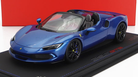 BBR-MODELS - 1/18 - FERRARI - 296 GTS SPIDER 2022 - CON VETRINA  - BLUE CORSA