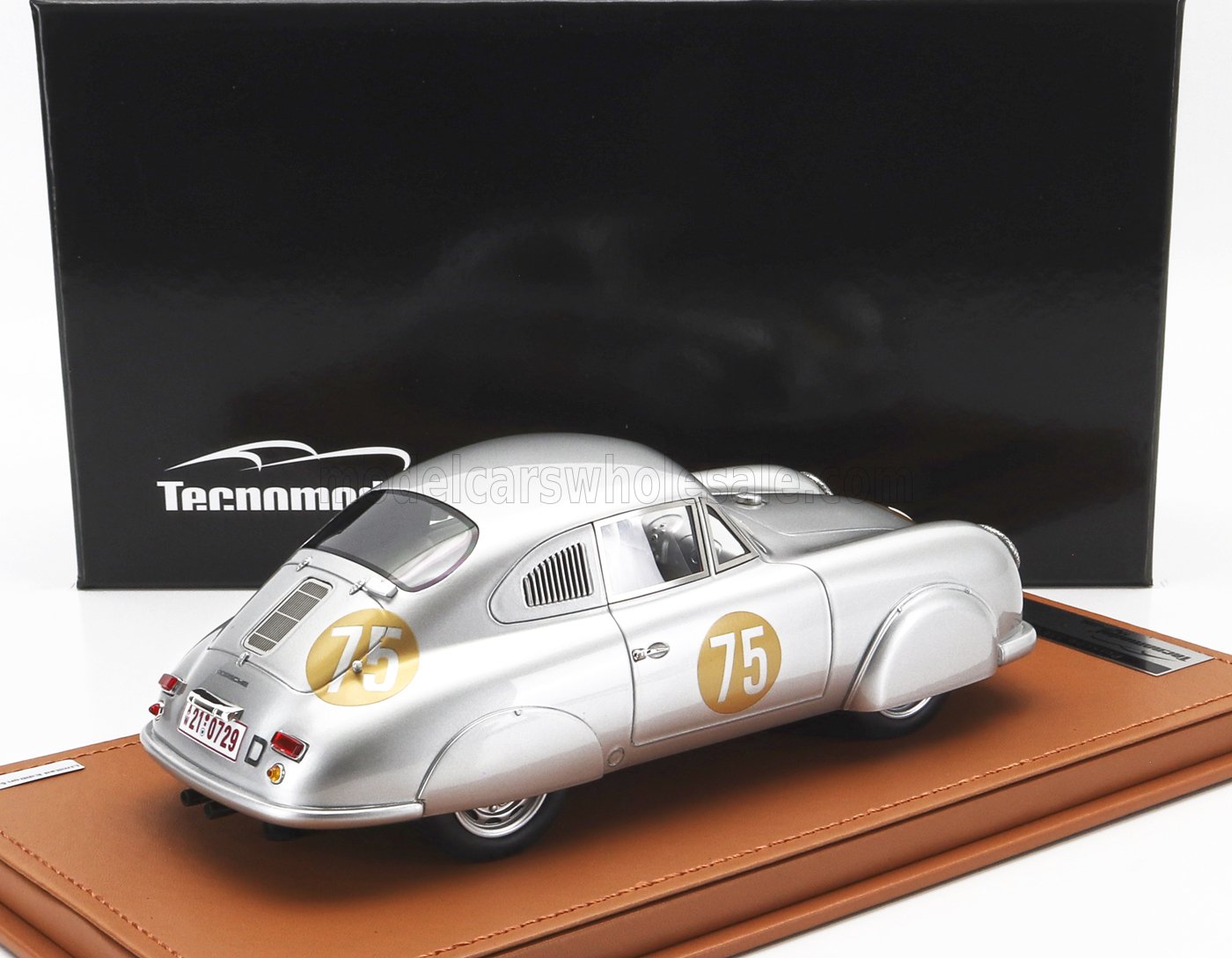 TECNOMODEL - 1/18 - PORSCHE - 356 SL N 75 SPECIAL EDITION OF THE FIRST 24h LE MANS WINNER OF CATEGORY 1951 - GUARANTEE PAPER INCLUDED - SILVER