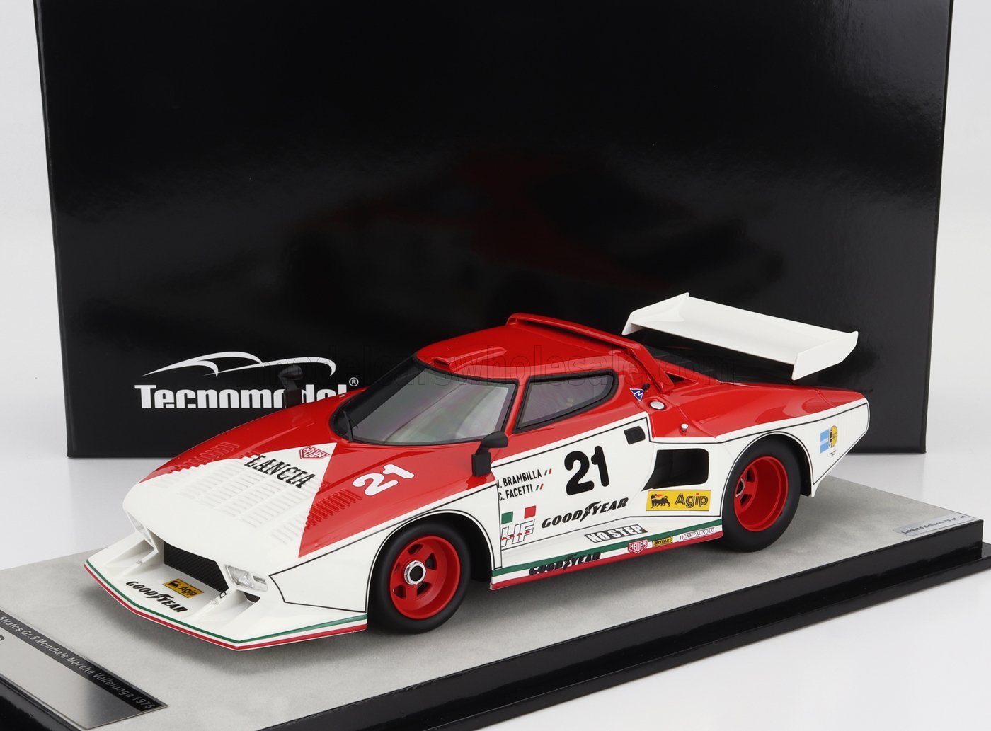 TECNOMODEL - 1/18 - LANCIA - STRATOS TURBO Gr.5 N 21 MONDIALE MARCHE VALLELUNGA 1976 C.FACETTI - V.BRAMBILLA - RED WHITE