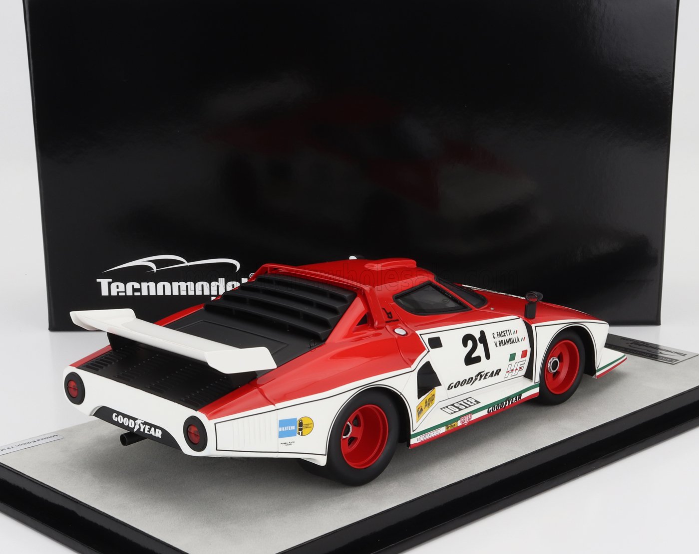 TECNOMODEL - 1/18 - LANCIA - STRATOS TURBO Gr.5 N 21 MONDIALE MARCHE VALLELUNGA 1976 C.FACETTI - V.BRAMBILLA - RED WHITE