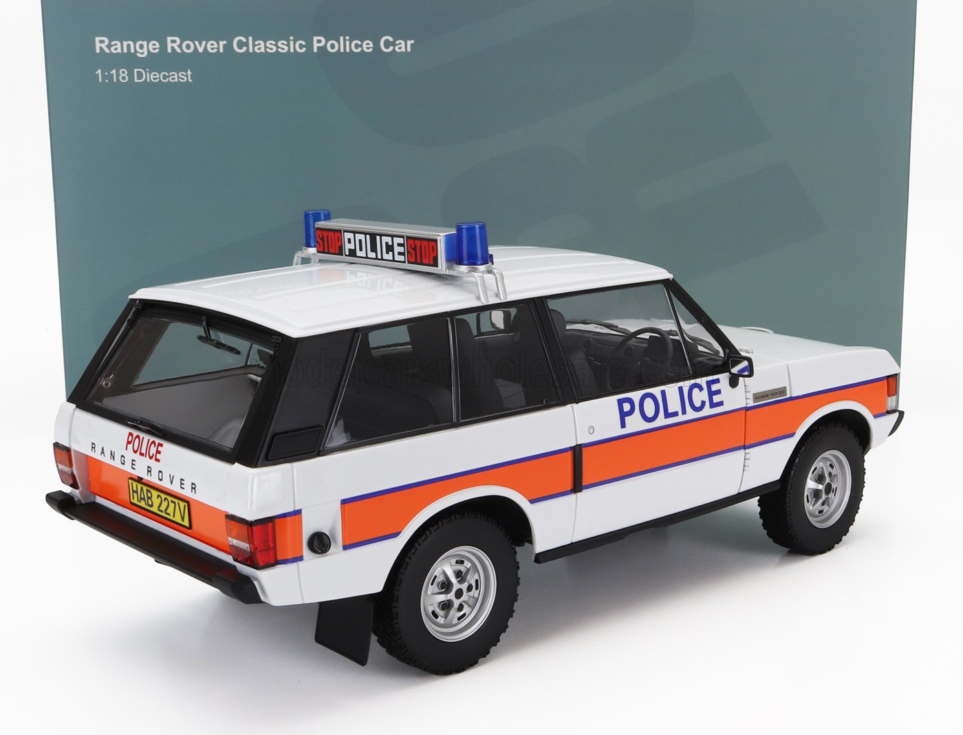 ALMOST-REAL - 1/18 - LAND ROVER - RANGE ROVER POLICE 1980 - WHITE ORANGE BLUE