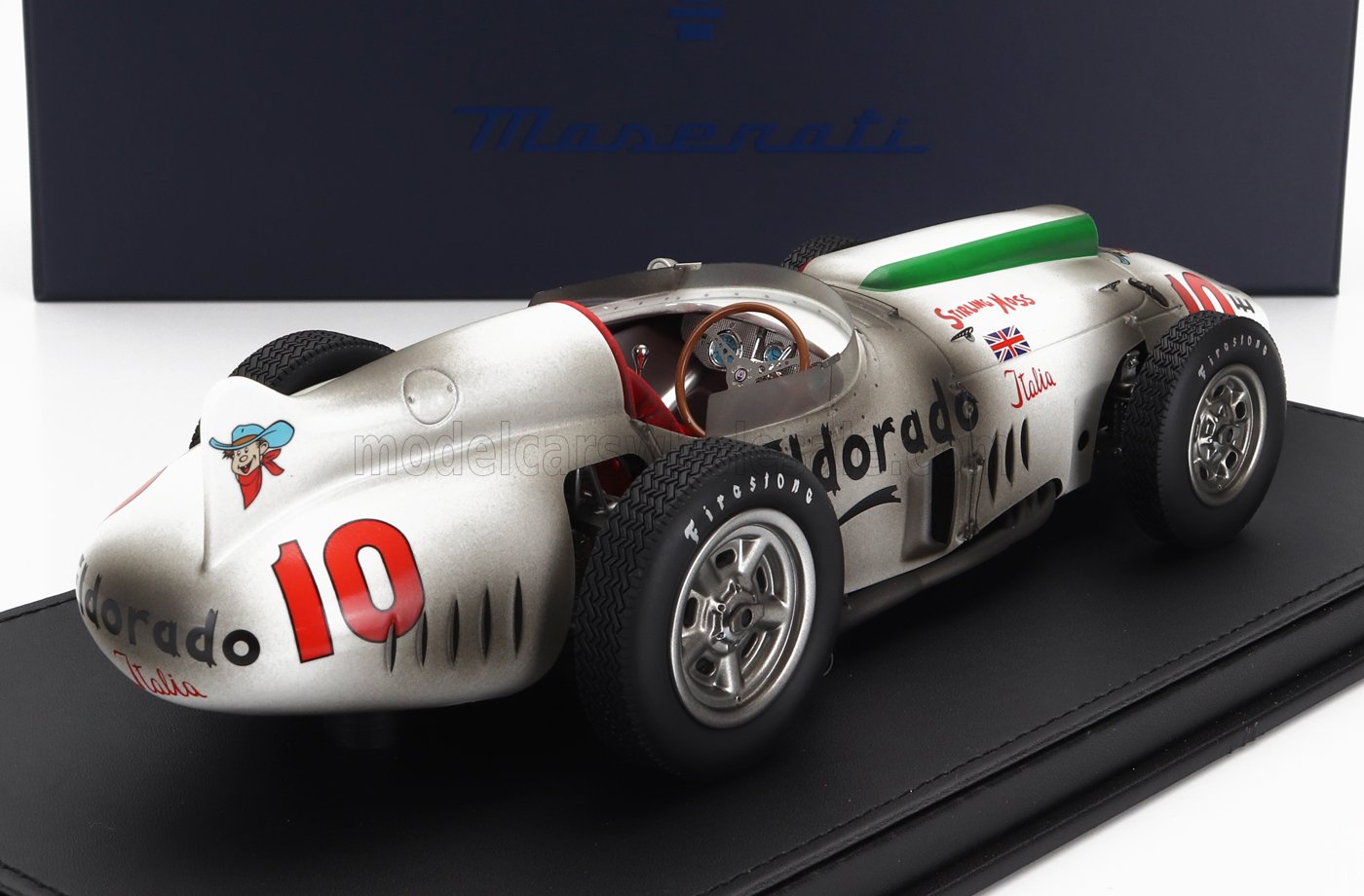 MASERATI MODELS - 1/18 - MASERATI - TIPO 420 M/58 ELDORADO N 10 500 MIGLIA MONZA (after race version) 1958 STIRLING MOSS - RALPH LIGUORI - WHITE