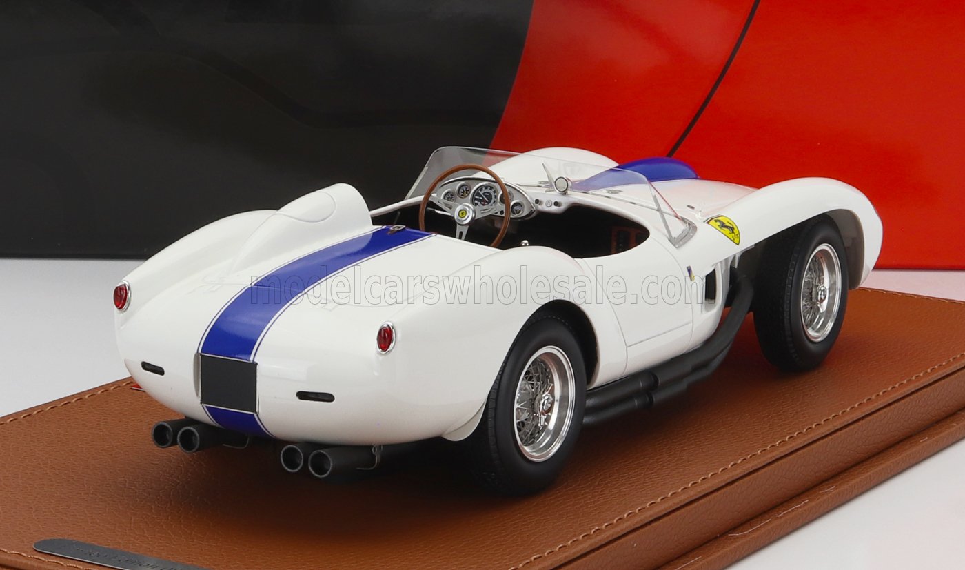 BBR-MODELS - 1/18 - FERRARI - 250TR TESTAROSSA SPIDER 1957 - CON VETRINA - WITH SHOWCASE - WHITE BLUE