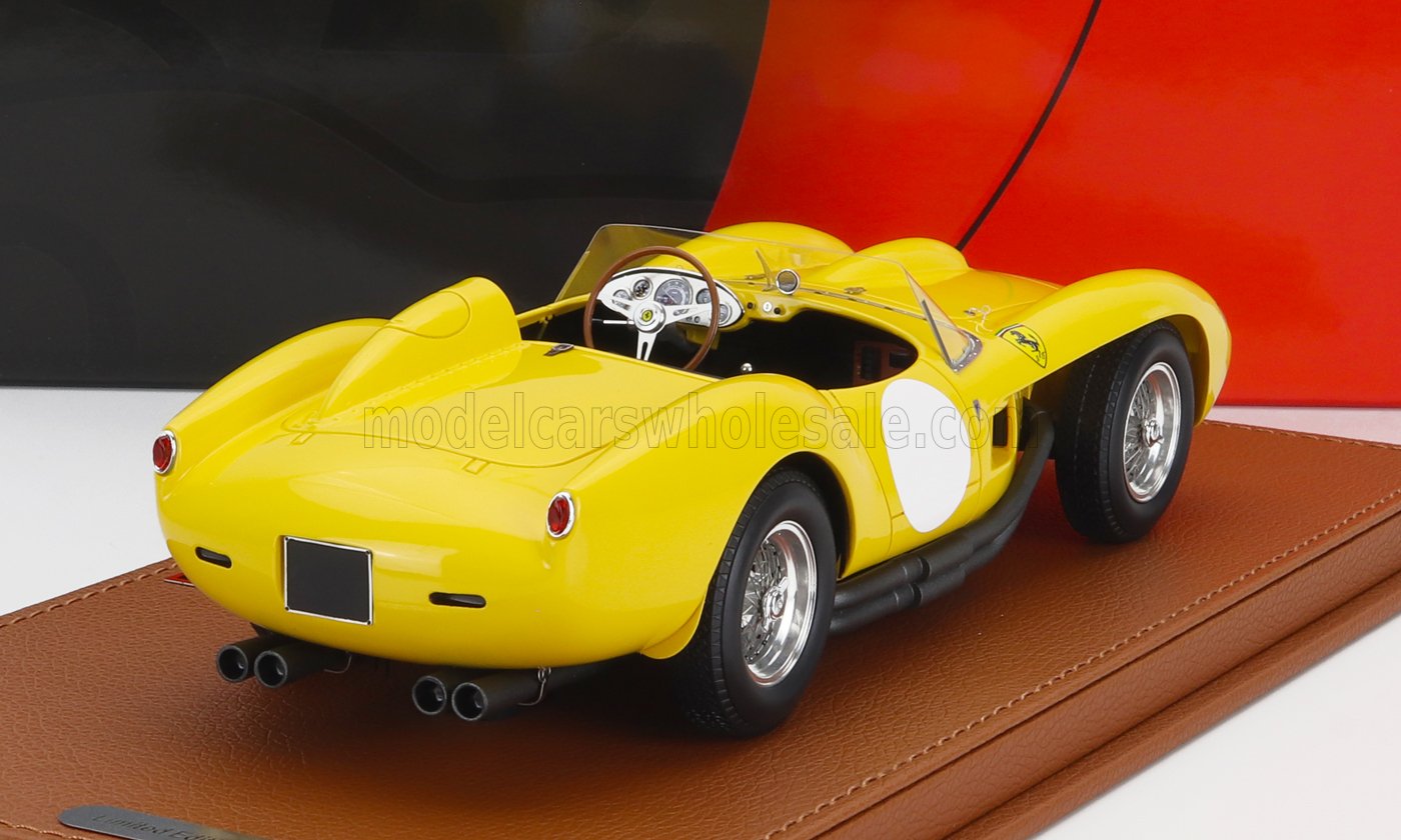 BBR-MODELS - 1/18 - FERRARI - 250TR TESTAROSSA N 0 SPIDER 1957 - CON VETRINA - WITH SHOWCASE - YELLOW