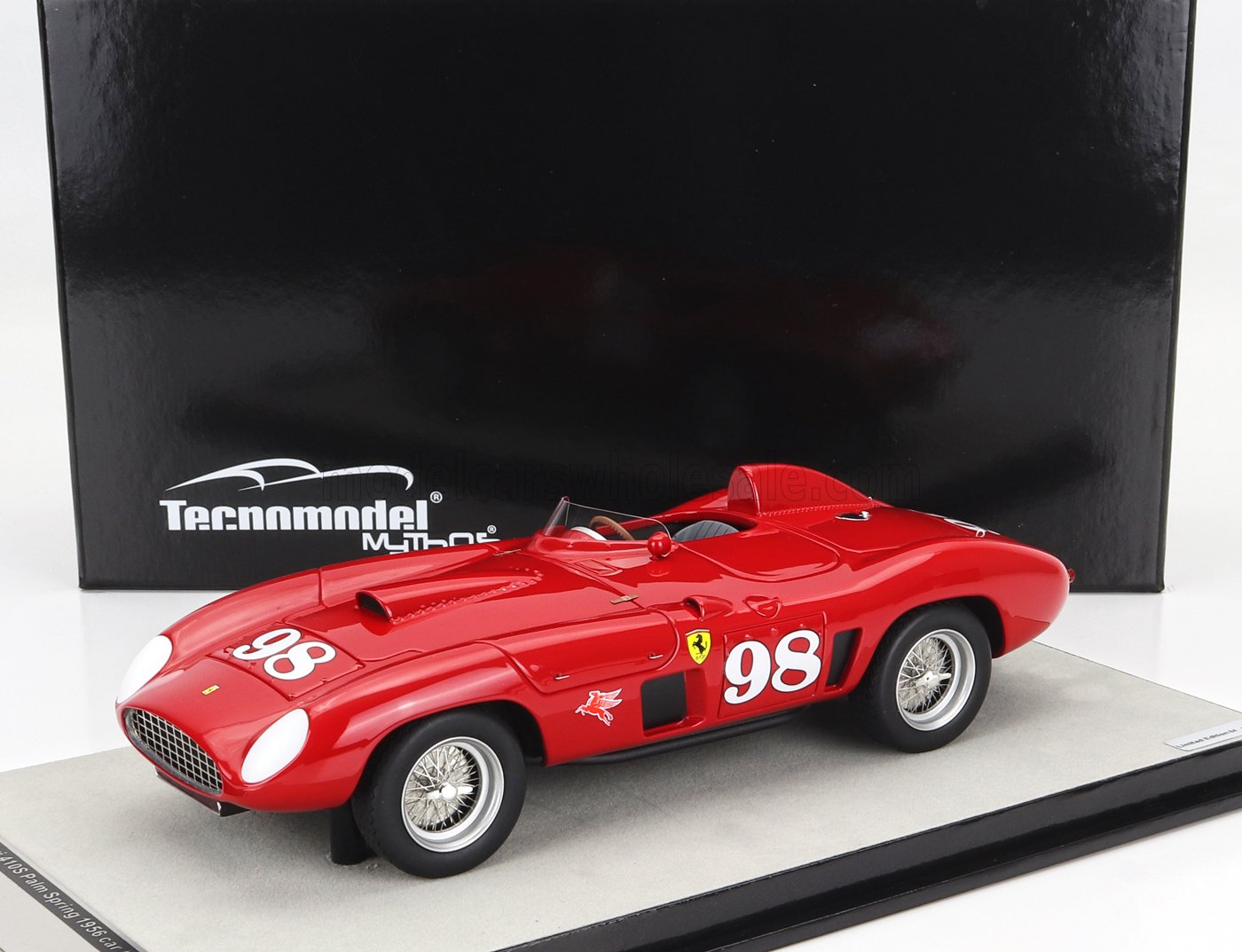 TECNOMODEL - 1/18 - FERRARI - 410S JOHN EDGAR FERRARI USA N 98 WINNER PALM SPRING 1956 CAROL SHELBY - RED