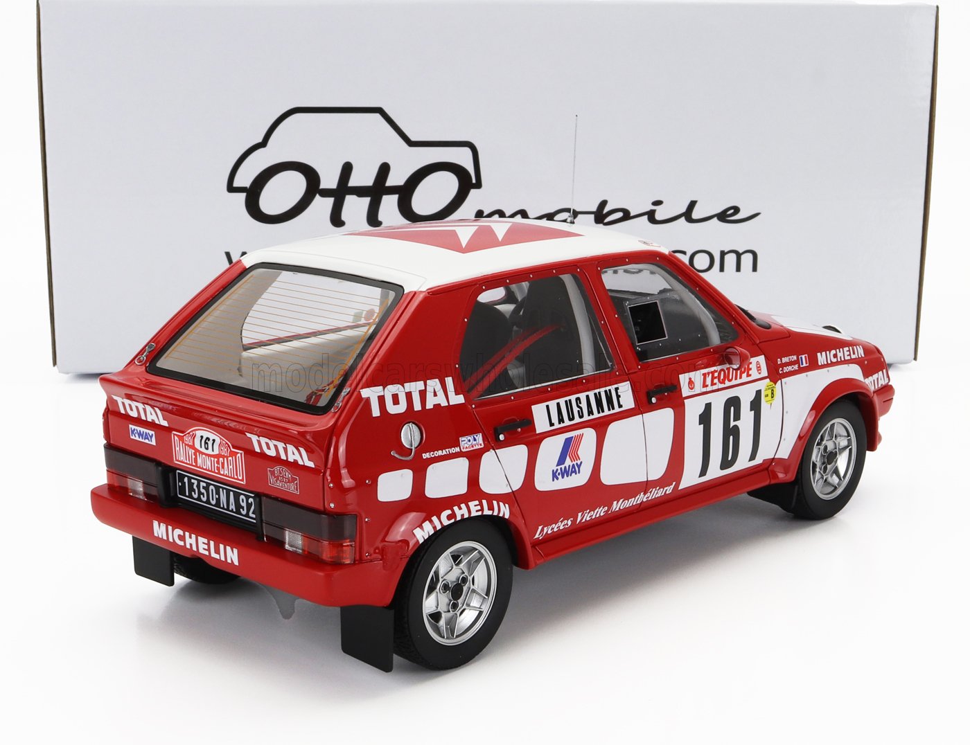 OTTO-MOBILE - 1/18 - CITROEN - VISA 1000 PISTES N 161 RALLY MONTECARLO 1987 C.DORCHE - D.BRETON - RED WHITE