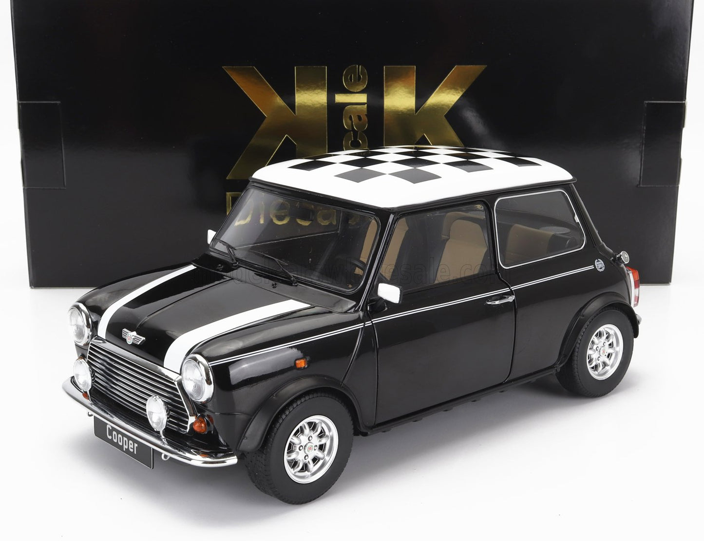 KK-SCALE - MINI - COOPER LHD 1992 WITH CHEQUERED FLAG