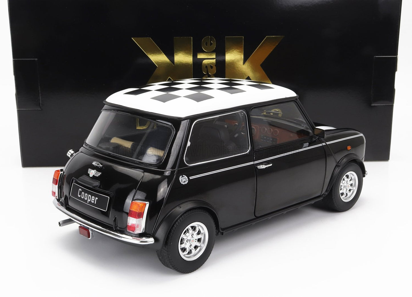 KK-SCALE - MINI - COOPER LHD 1992 WITH CHEQUERED FLAG