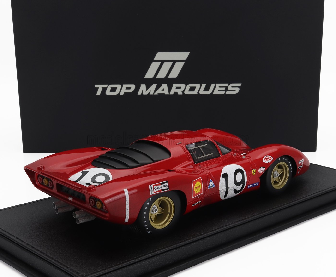 TOPMARQUES - 1/18 - FERRARI - 312P 3.0L V12 COUPE TEAM SEFAC N 19 24h LE MANS DIRTY VERSION 1969 CHRIS AMON – PETER SCHETTY - RED