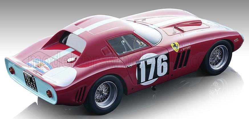 TECNOMODEL - 1/18 - FERRARI - 250 GTO 64 N 176 TOUR DE FRANCE 1964 D.PIPER - J.SIFFERT - RED LIGHT BLUE