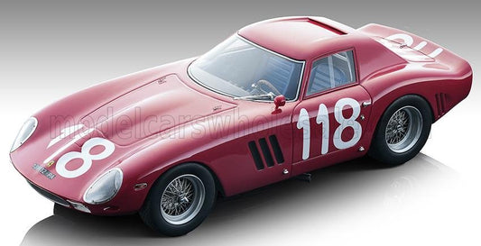 TECNOMODEL - 1/18 - FERRARI - 250 GTO 64 N 118 TARGA FLORIO 1965 C.RAVETTO - G.STARABBA - RED