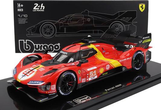 BURAGO - FERRARI - 499P 3.0L TURBO V6 TEAM FERRARI AF CORSE N 51 WINNER 24h LE MANS 2023 ALESSANDRO PIER GUIDI - JAMES CALADO - ANTONIO GIOVINAZZI - WITH SHOWCASE