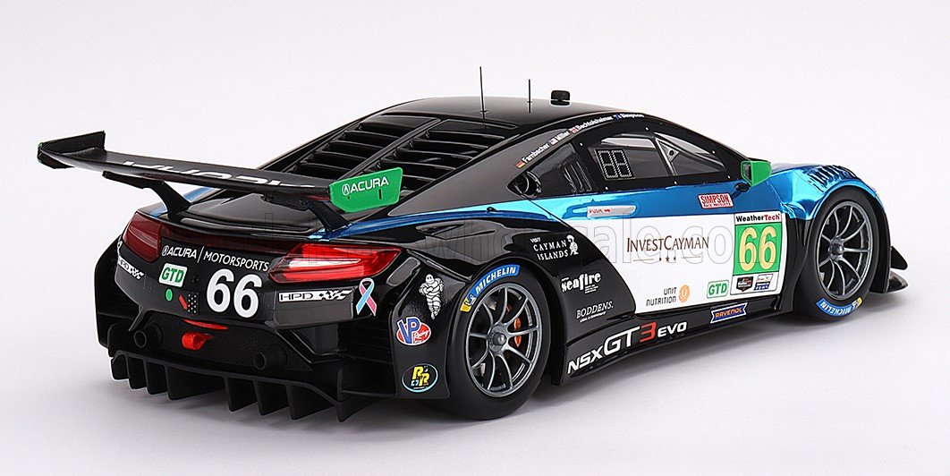 TRUESCALE - 1/18 - ACURA - NSX GT3 EVO22 TEAM GRADIENT RACING N 66 IMSA 24h DAYTONA 2023 M.FARNBACHER - K.LEGGE - M.MILLER - S.MONK - WHITE GREEN