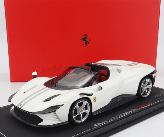 BBR-MODELS - 1/18 - FERRARI - DAYTONA SP3 OPEN ROOF ICONA 2022 - CON VETRINA - WITH SHOWCASE - BIANCO ITALIA - WHITE