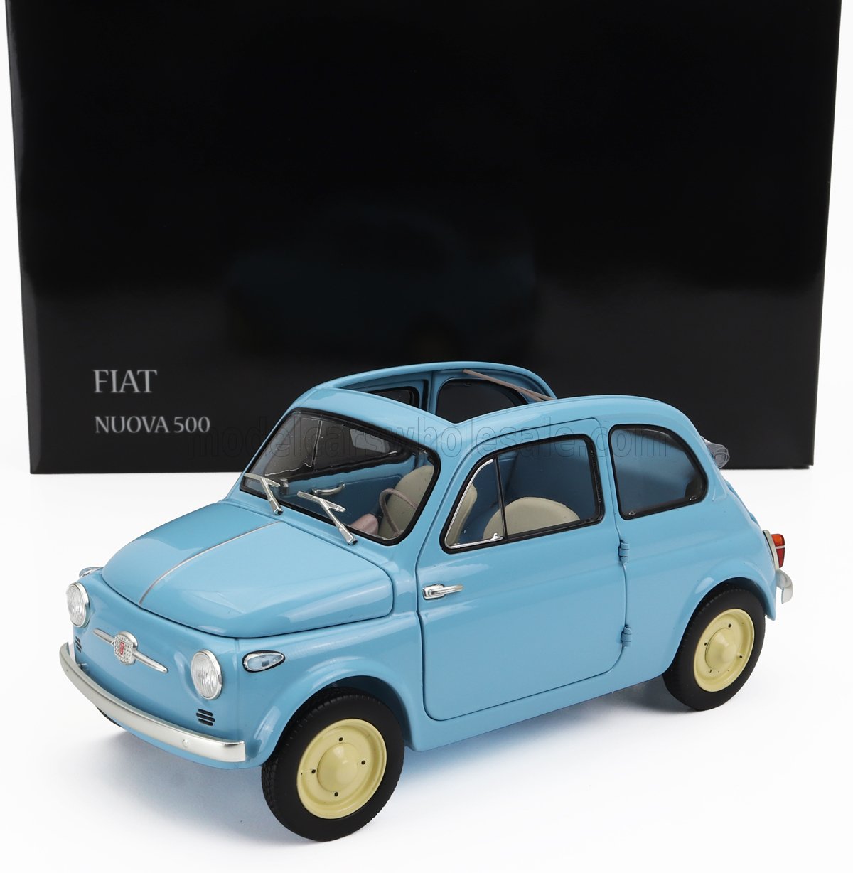 KYOSHO - 1/18 - FIAT - 500 D CABRIOLET OPEN 1960 - CELESTE CROCIERA - LIGHT BLUE