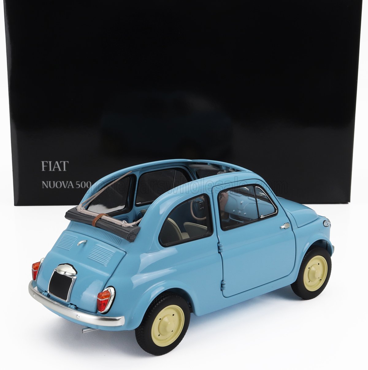 KYOSHO - 1/18 - FIAT - 500 D CABRIOLET OPEN 1960 - CELESTE CROCIERA - LIGHT BLUE