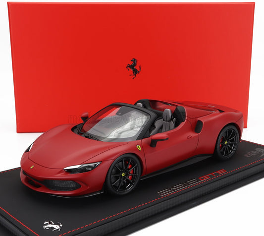 BBR-MODELS - 1/18 - FERRARI - 296 GTS SPIDER 2022 - CON VETRINA - WITH SHOWCASE - ROSSO F1 SF75 - MATT RED