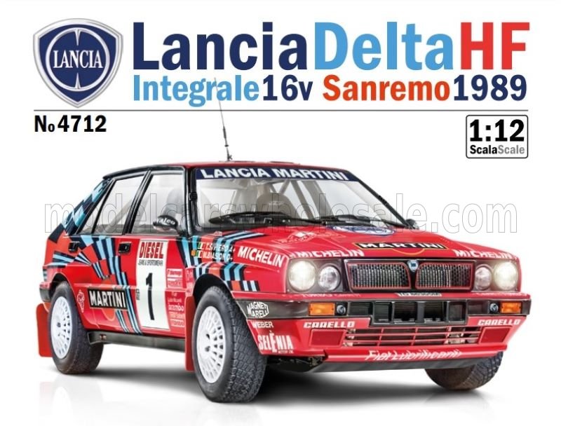 ITALERI - 1/12 - LANCIA - DELTA HF INTEGRALE 16V MARTINI N 1 WINNER RALLY SANREMO 1989 M.BIASION - T.SIVIERO + N 5 RALLY SANREMO 1989 D.AURIOL - B.OCCELLI - /