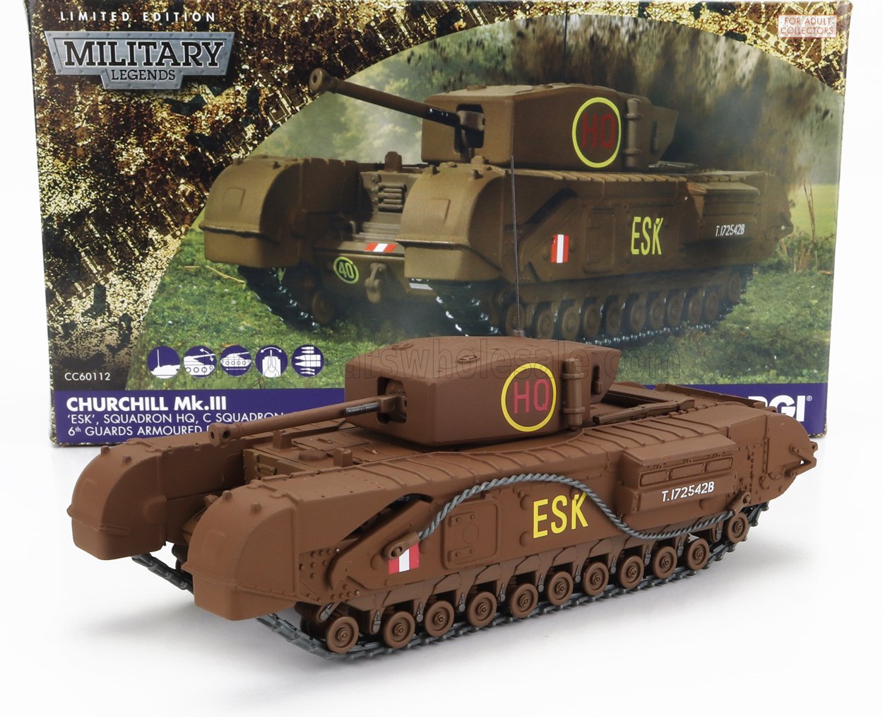 CORGI - 1/50 - TANK - CHURCHILL MKIII MILITARY 1943 - MILITARY BROWN