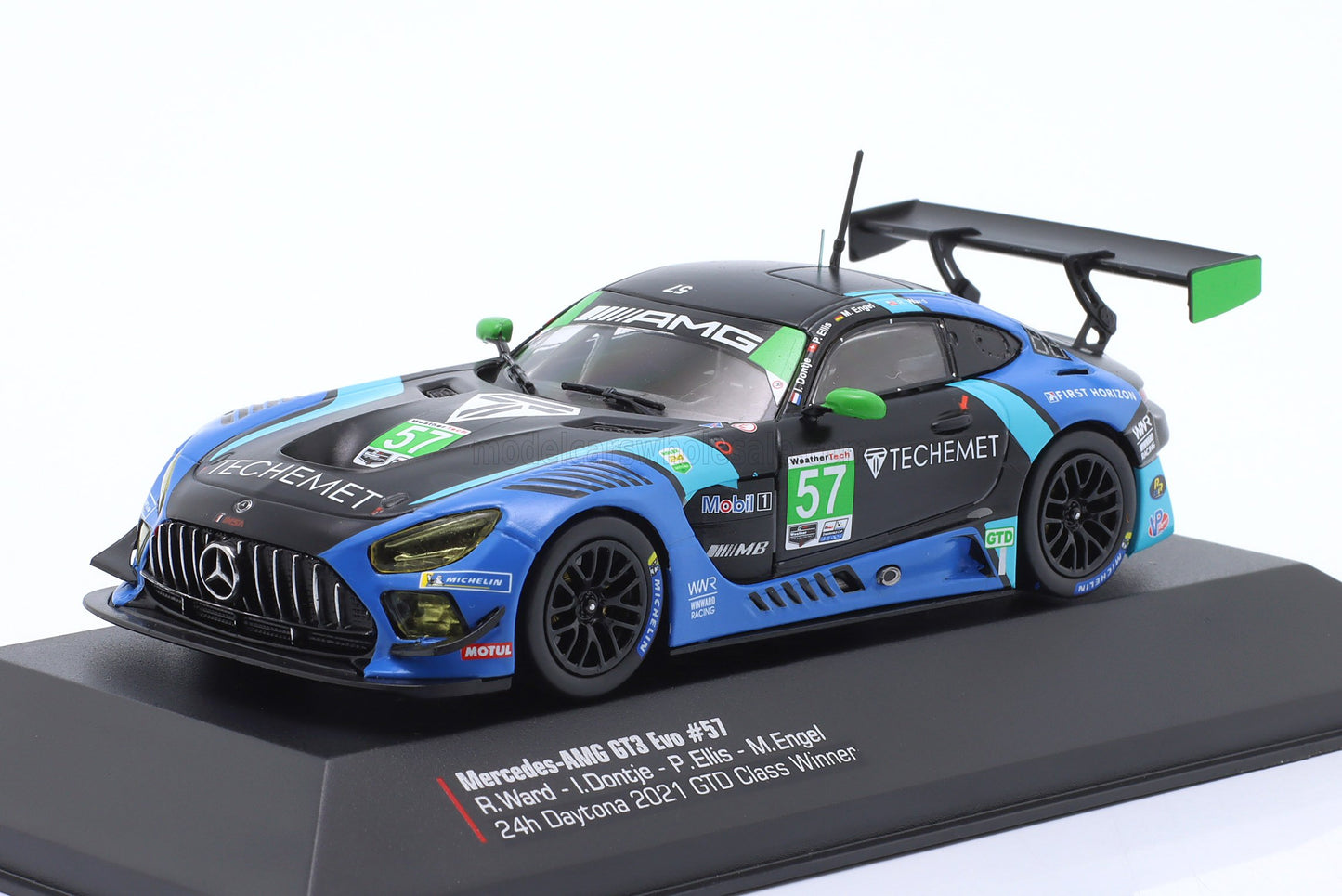 IXO-MODELS - 1/43 - MERCEDES BENZ - AMG GT3 TEAM WINWARD RACING N 57 WINNER GTD CLASS 24h DAYTONA 2021 R.WARD - P.ELLIS - I.DONTJE - M.ENGEL - BLUE BLACK