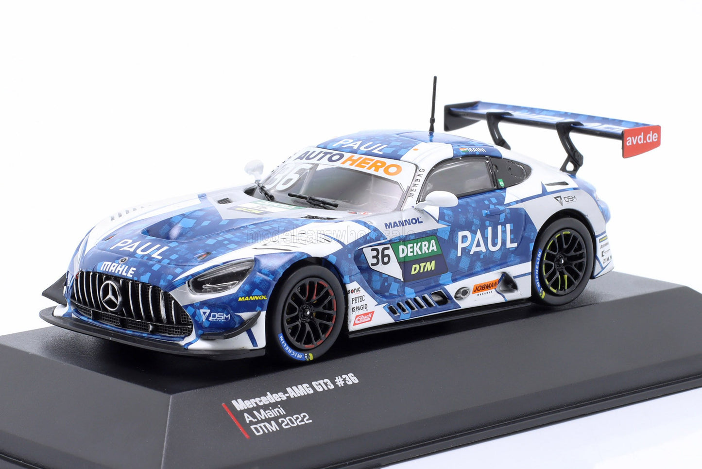 IXO-MODELS - 1/43 - MERCEDES BENZ - AMG GT3 EVO TEAM HRT N 36 DTM SEASON 2022 ARJUN MAINI - BLUE WHITE