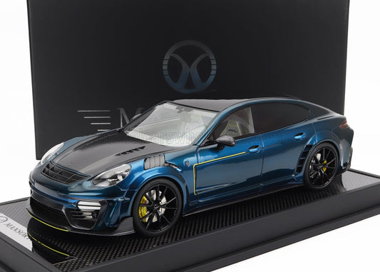 MOTORHELIX - 1/18 - PORSCHE - PANAMERA MANSORY 2019 - BLUE CARBON