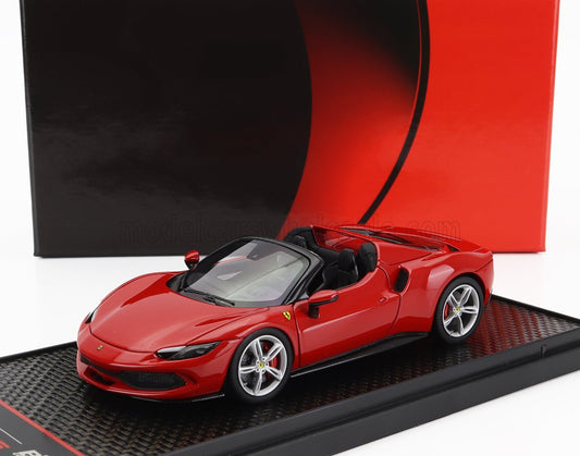 BBR-MODELS - 1/43 - FERRARI - 296 GTS SPIDER 2022 - SILVER WHEELS - ROSSO CORSA 322 - RED