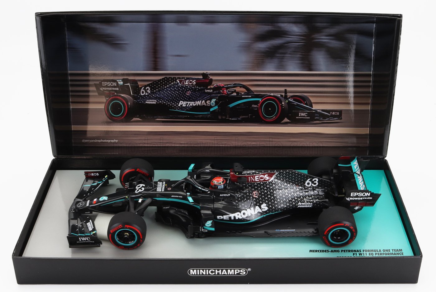 MINICHAMPS - MERCEDES BENZ - F1 W11 EQ PERFORMANCE TEAM AMG PETRONAS MOTORSPORT N 63 SAKHIR GP 2020 GEORGE RUSSEL