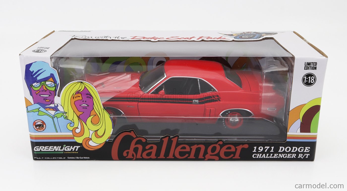 GREENLIGHT - 1/18 - DODGE - CHALLENGER R/T COUPE 1971 - RED