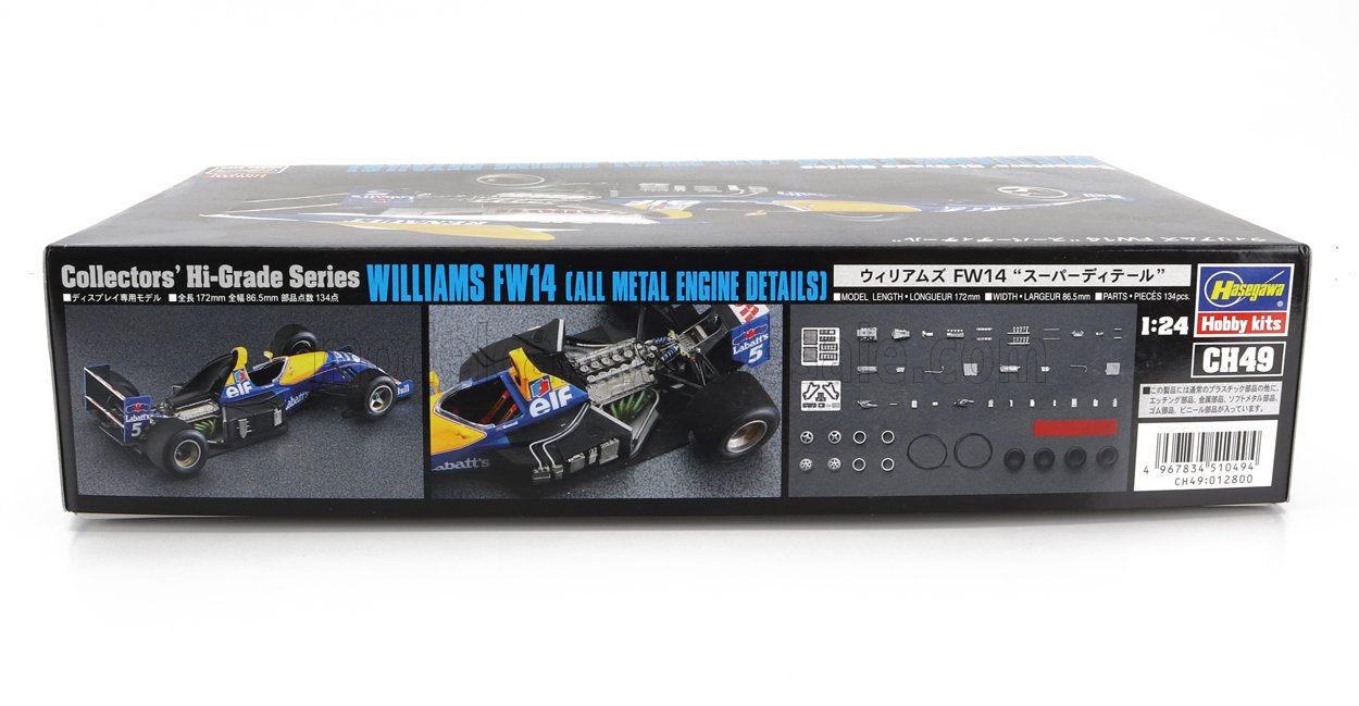 HASEGAWA - 1/24 - WILLIAMS - F1 FW14B RENAULT N 5 WORLD CHAMPION SEASON 1992 NIGEL MANSELL - ALL METAL ENGINE DATAILS - /