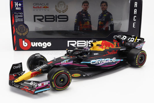 BURAGO - 1/18 - RED BULL - F1 RB19 TEAM ORACLE RED BULL RACING N 1 WORLD CHAMPION WINNER MIAMI GP 2023 MAX VERSTAPPEN - MATT BLUE