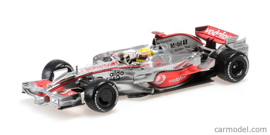 MINICHAMPS - 1/18 - McLAREN - F1 MP4/23 TEAM VODAFONE McLAREN MERCEDES N 22 WORLD CHAMPION BRAZILIAN GP 2008 LEWIS HAMILTON - SILVER RED