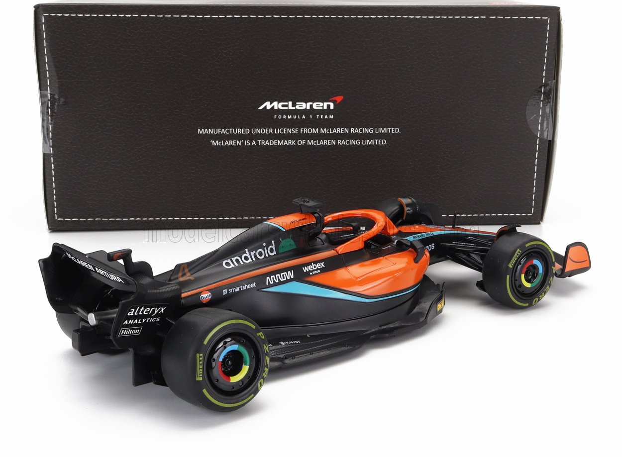 RASTAR - 1/24 - McLAREN - F1 MCL36 MERCEDES TEAM MCLAREN N 4 3rd EMILIA ROMAGNA ITALY 2022 LANDO NORRIS - ORANGE LIGHT BLUE