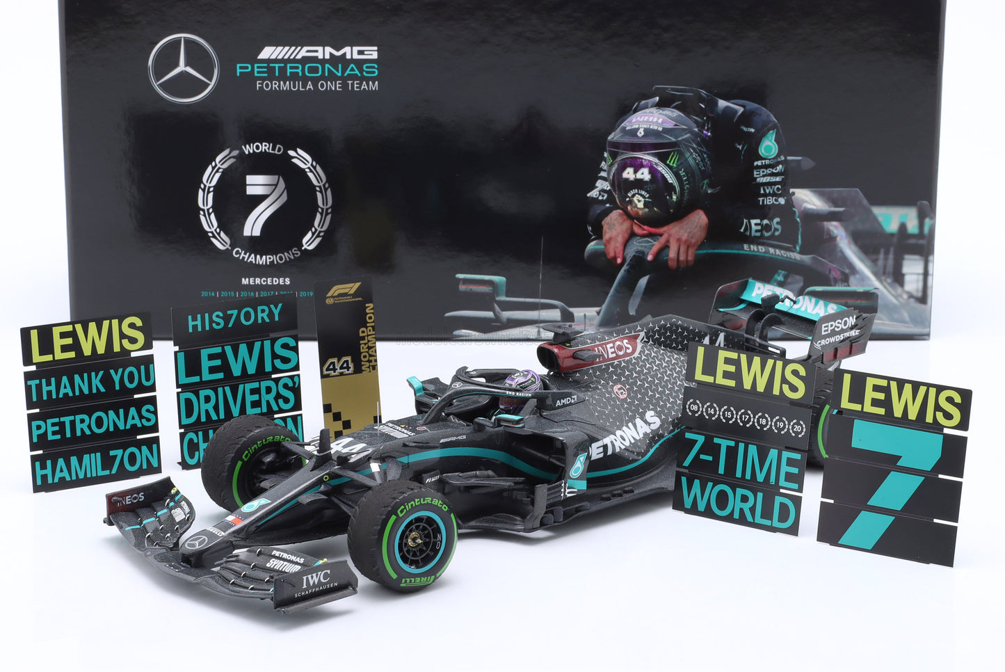 MINICHAMPS - MERCEDES GP - F1 W11 EQ PERFORMANCE TEAM AMG PETRONAS MOTORSPORT N 44 (WITH RAIN TYRES - 7 TIMES WORLD CHAMPION) WINNER TURKISH GP 2020 LEWIS HAMILTON