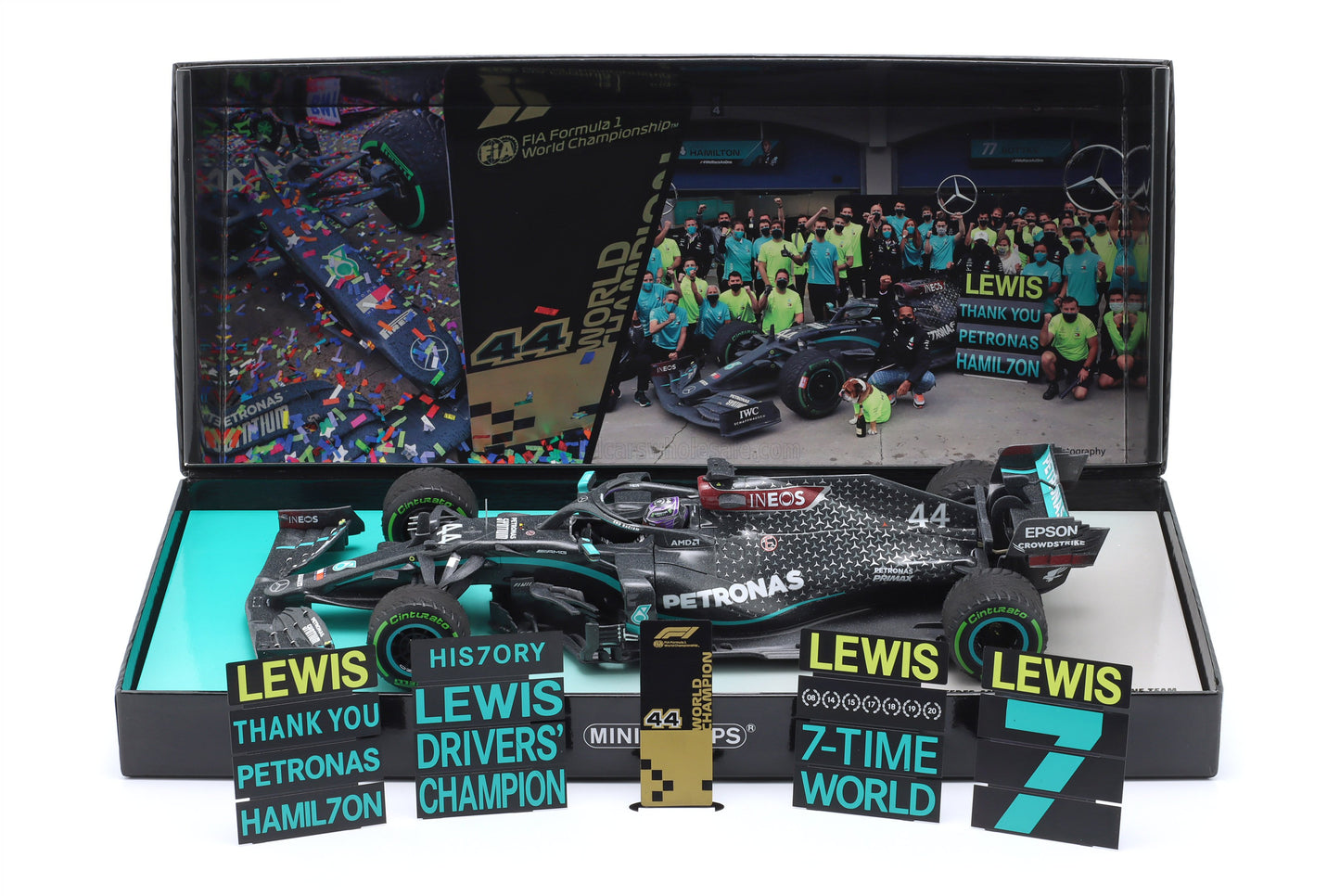 MINICHAMPS - MERCEDES GP - F1 W11 EQ PERFORMANCE TEAM AMG PETRONAS MOTORSPORT N 44 (WITH RAIN TYRES - 7 TIMES WORLD CHAMPION) WINNER TURKISH GP 2020 LEWIS HAMILTON