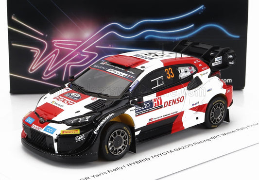 SPARK-MODEL - 1/43 - TOYOTA - YARIS GR HYBRID RALLY1 TEAM TOYOTA GAZOO RACING WRT N 33 WINNER RALLY FINLAND 2023 ELFYN EVANS - SCOTT MARTIN - WHITE RED BLACK