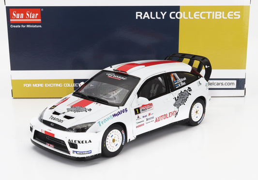 SUN-STAR - 1/18 - FORD ENGLAND - FOCUS RS WRC 03 N 1 WINNER RALLY SAAREMAA ESTONIA 2011 OTT TANAK - KULDAR SIKK - WHITE