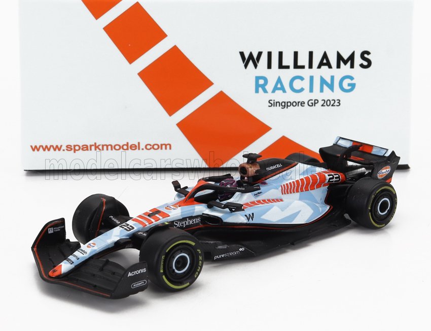 SPARK-MODEL - 1/64 - WILLIAMS - F1 FW45 TEAM WILLIAMS RACING GULF N 23 SINGAPORE GP 2023 ALEXANDER ALBON - LIGH BLUE