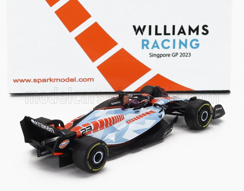 SPARK-MODEL - 1/64 - WILLIAMS - F1 FW45 TEAM WILLIAMS RACING GULF N 23 SINGAPORE GP 2023 ALEXANDER ALBON - LIGH BLUE